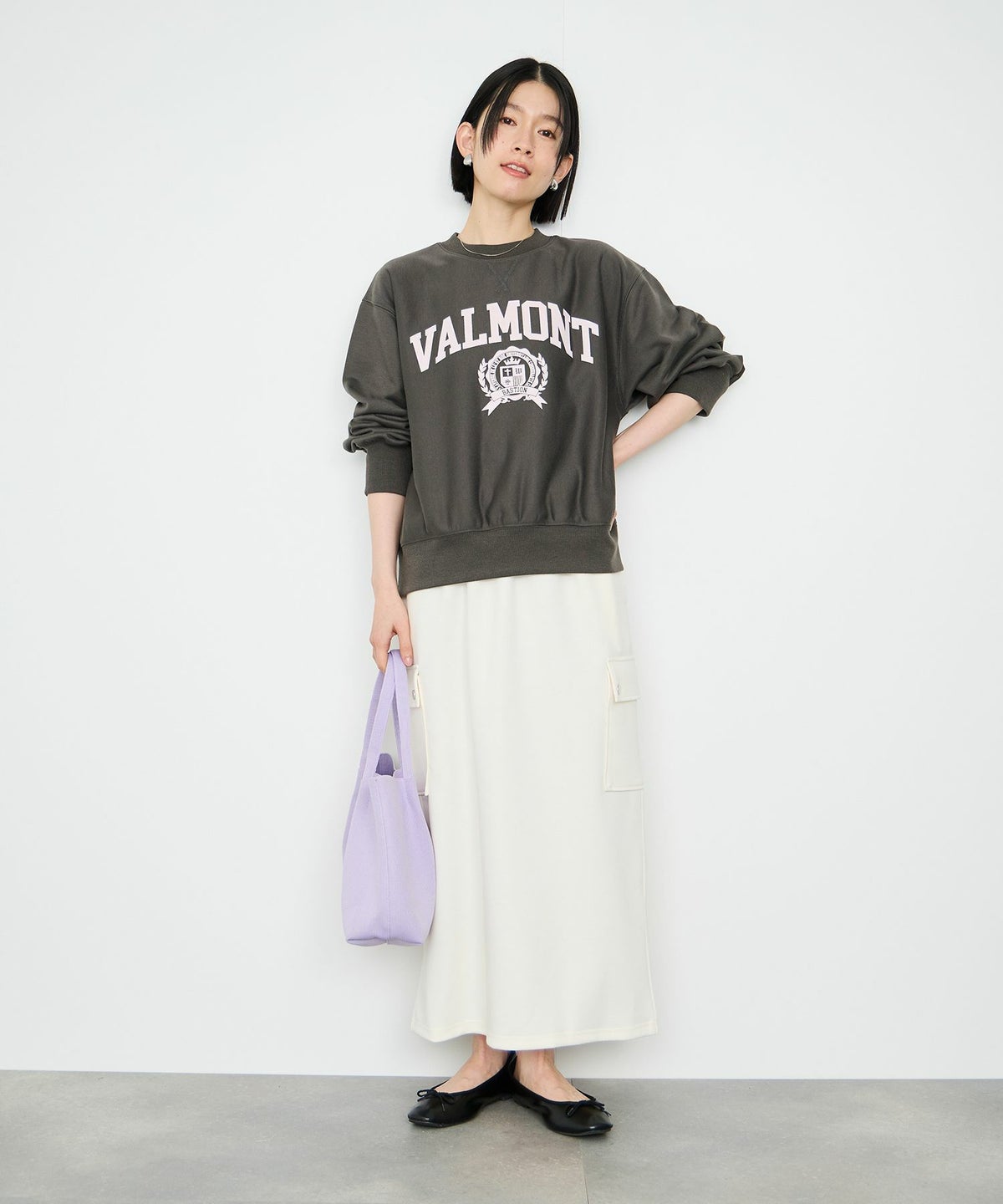 Idnes VALMONT カレッジロゴビッグシルエットスウェット レディース