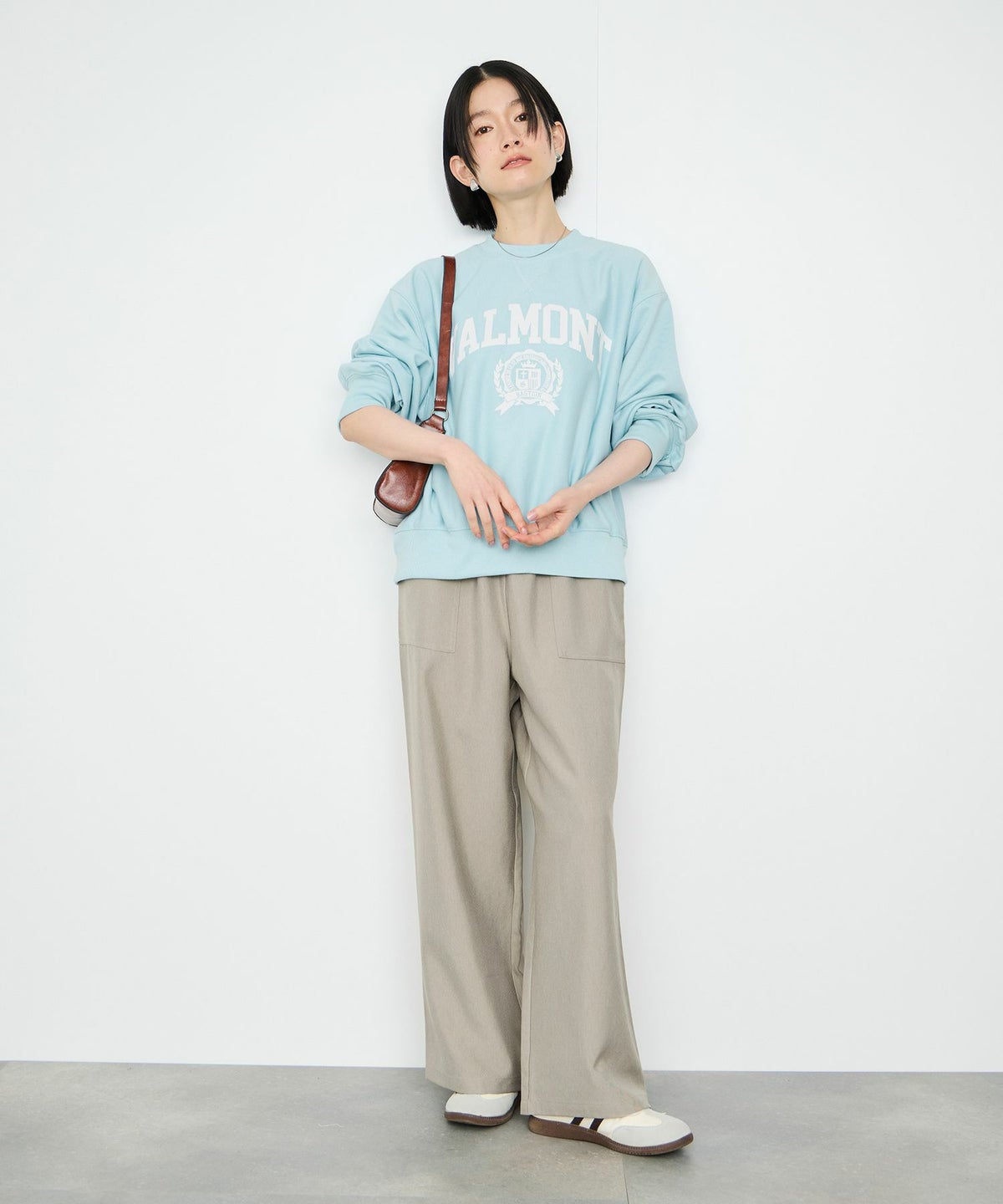 Idnes VALMONT カレッジロゴビッグシルエットスウェット レディース