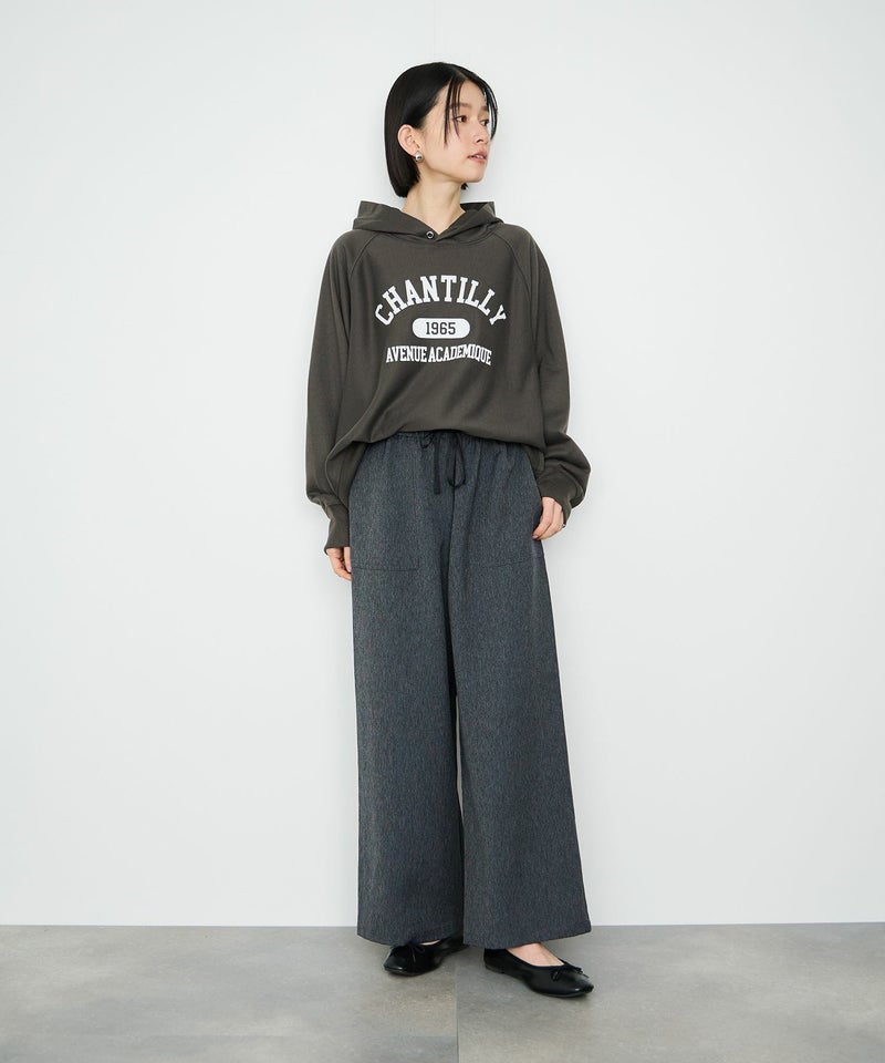 Idnes CHANTILLY カレッジロゴオーバーサイズスウェットパーカー レディース商品画像-8