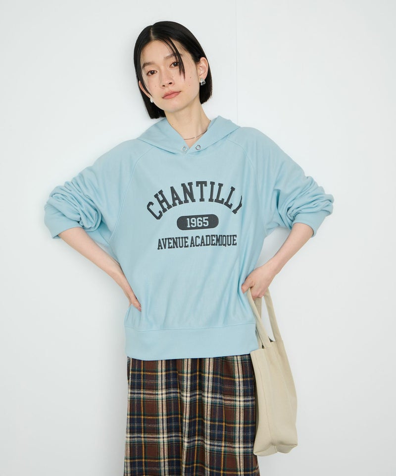 Idnes  CHANTILLY カレッジロゴオーバーサイズスウェットパーカー レディース商品画像-10