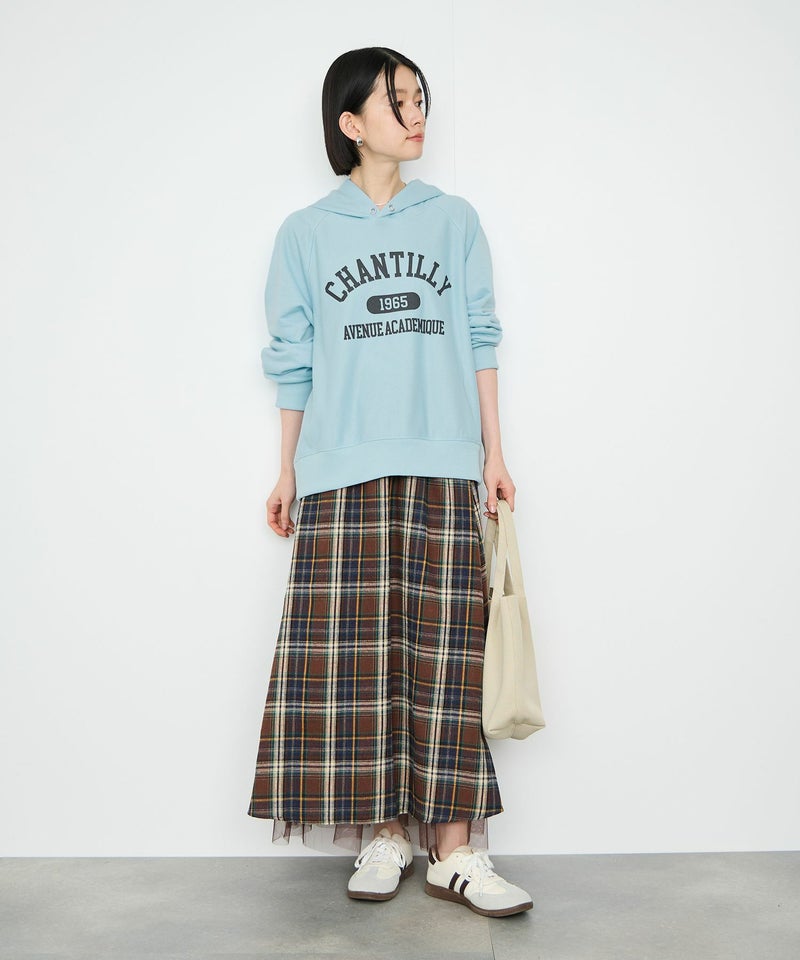 Idnes  CHANTILLY カレッジロゴオーバーサイズスウェットパーカー レディース商品画像-14