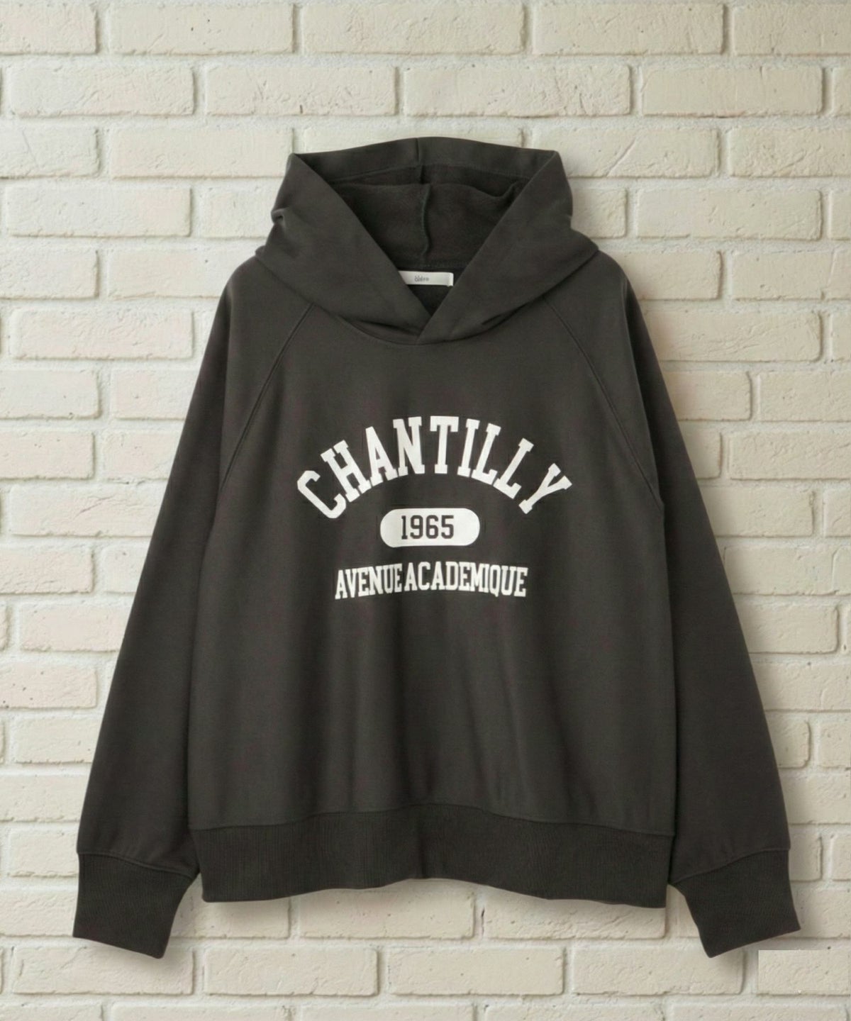 Idnes CHANTILLY カレッジロゴオーバーサイズスウェットパーカー レディース