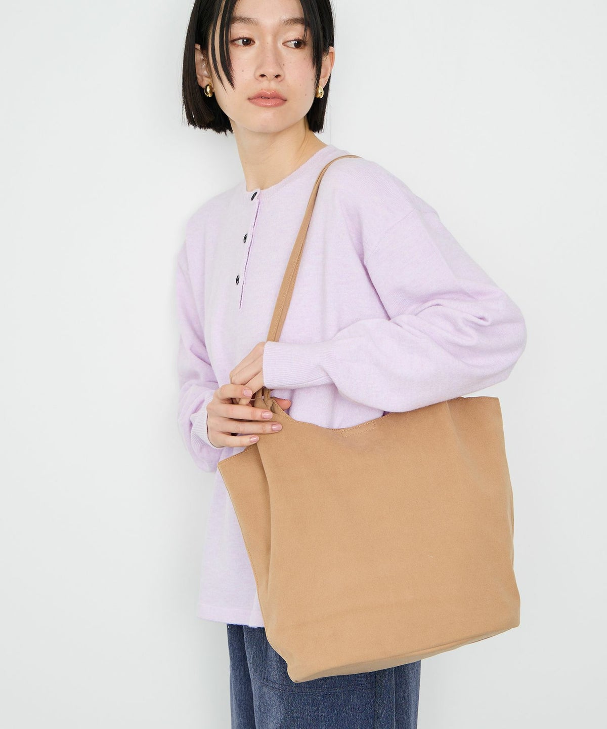 Idnes フェイクスエードトートバック