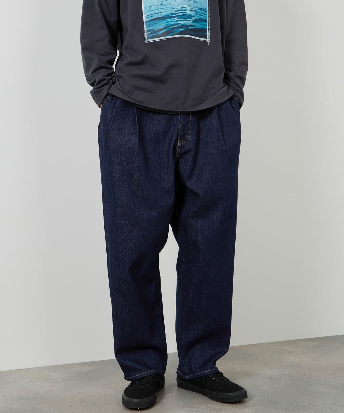 NAVY 毎日はきたくなるデニム「マイデニ」 ワイドテーパード メンズ