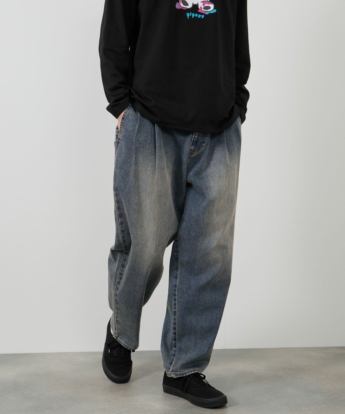 NAVY 毎日はきたくなるデニム「マイデニ」 ワイドテーパード メンズ