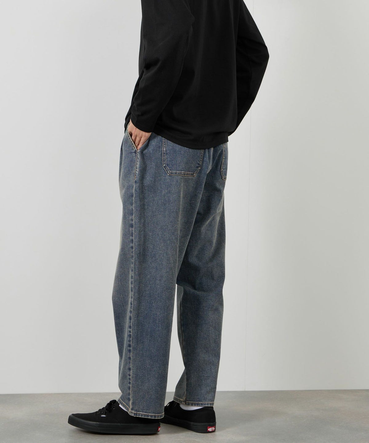 NAVY 毎日はきたくなるデニム「マイデニ」 ワイドテーパード メンズ