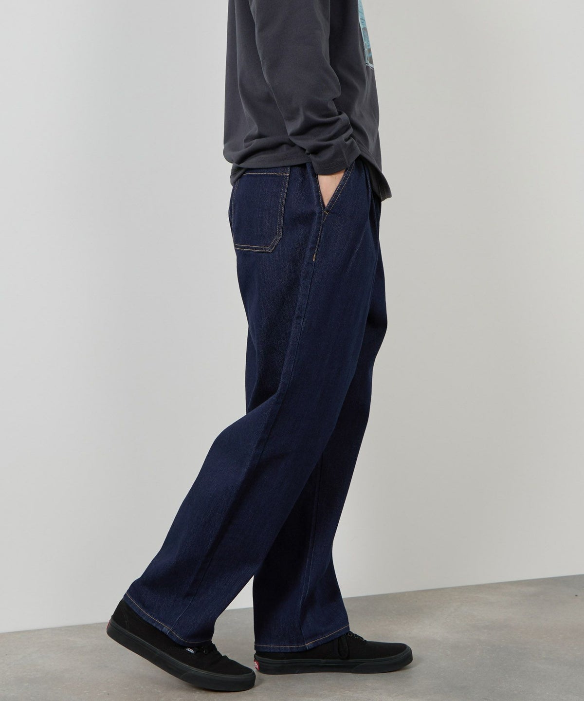 NAVY 毎日はきたくなるデニム「マイデニ」 ワイドテーパード メンズ