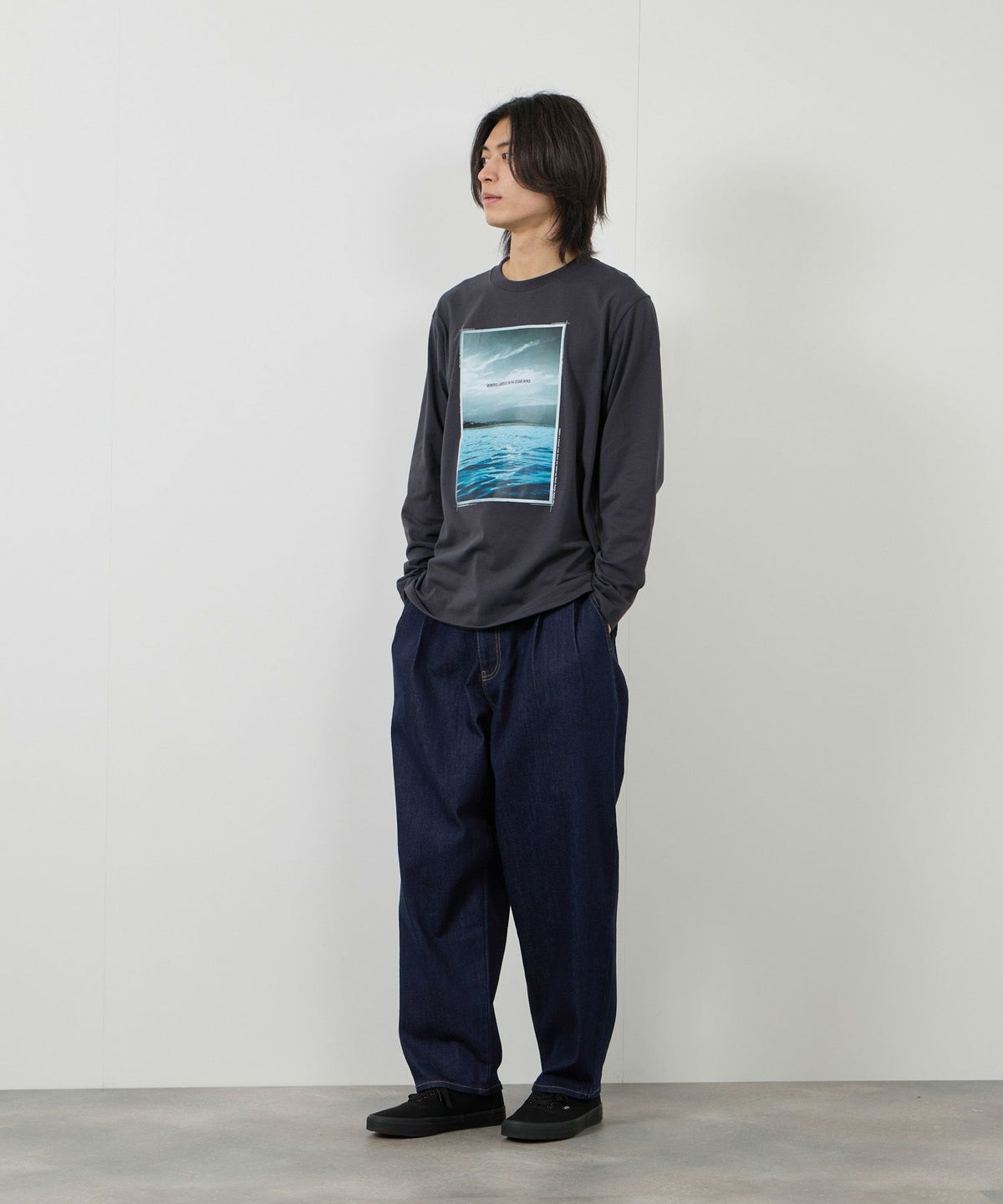 NAVY 毎日はきたくなるデニム「マイデニ」 ワイドテーパード メンズ