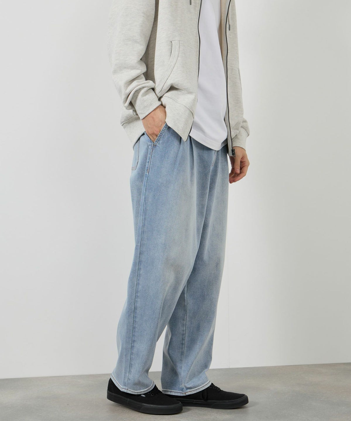 NAVY 毎日はきたくなるデニム「マイデニ」 ワイドテーパード メンズ