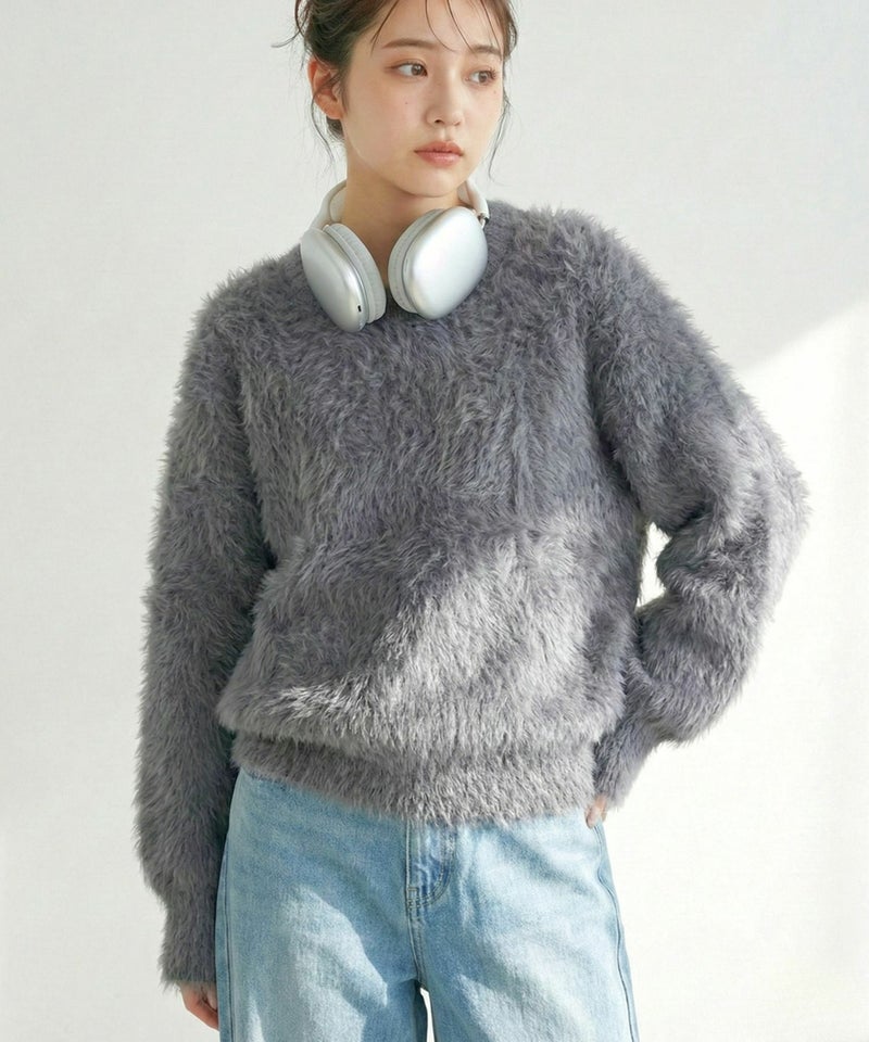 Free Nature シャギークルーネックニット レディース商品画像-3