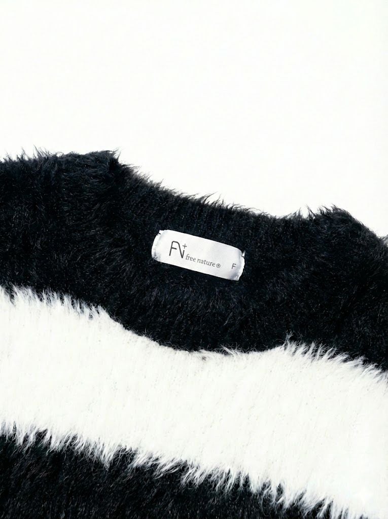 Free Nature シャギークルーネックニット レディース