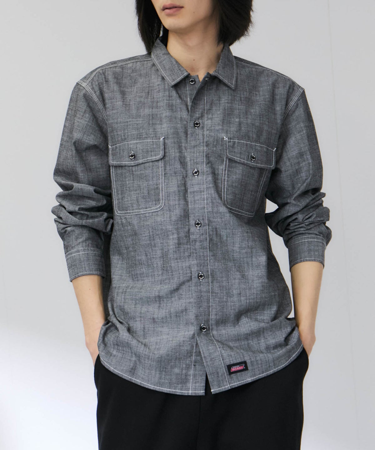 GENUINE Dickies シャンブレーワークシャツ メンズ