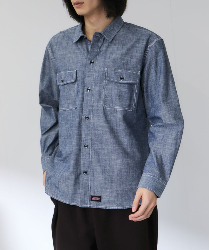 GENUINE Dickies シャンブレーワークシャツ メンズ商品画像-3