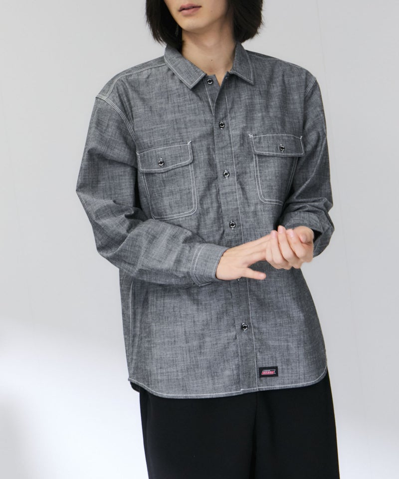 GENUINE Dickies シャンブレーワークシャツ メンズ商品画像-8