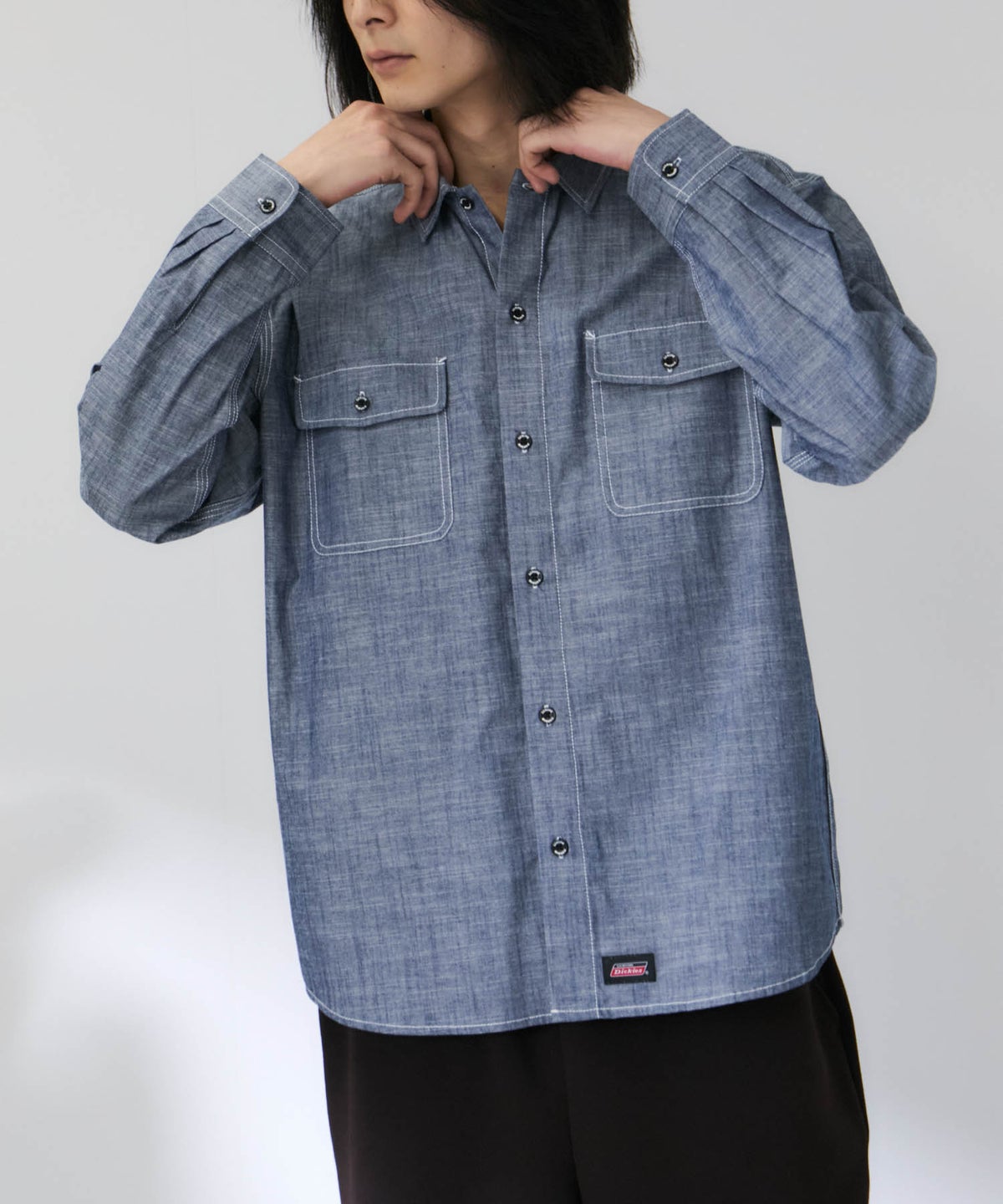 GENUINE Dickies シャンブレーワークシャツ メンズ