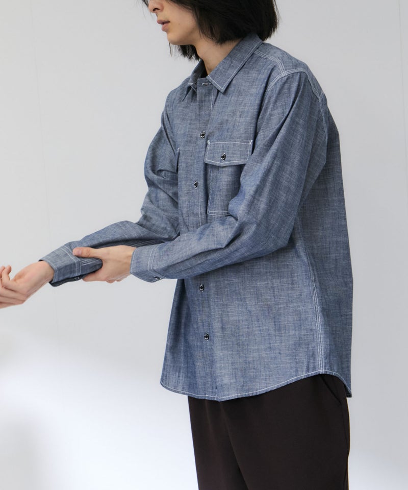 GENUINE Dickies シャンブレーワークシャツ メンズ商品画像-13