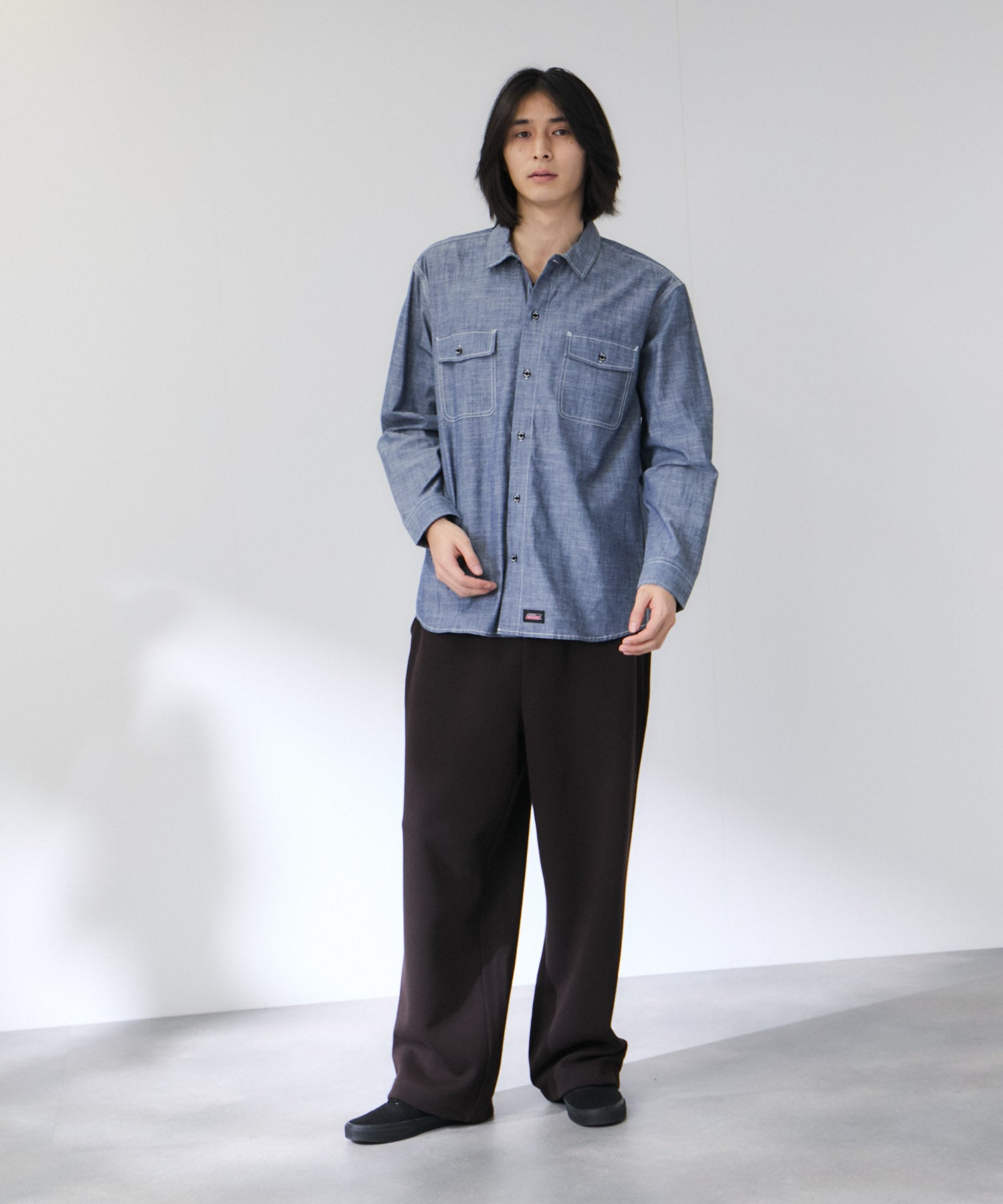 マーティン　DMです。ジャンク扱い GENUINE Dickies シャンブレーワークシャツ メンズ