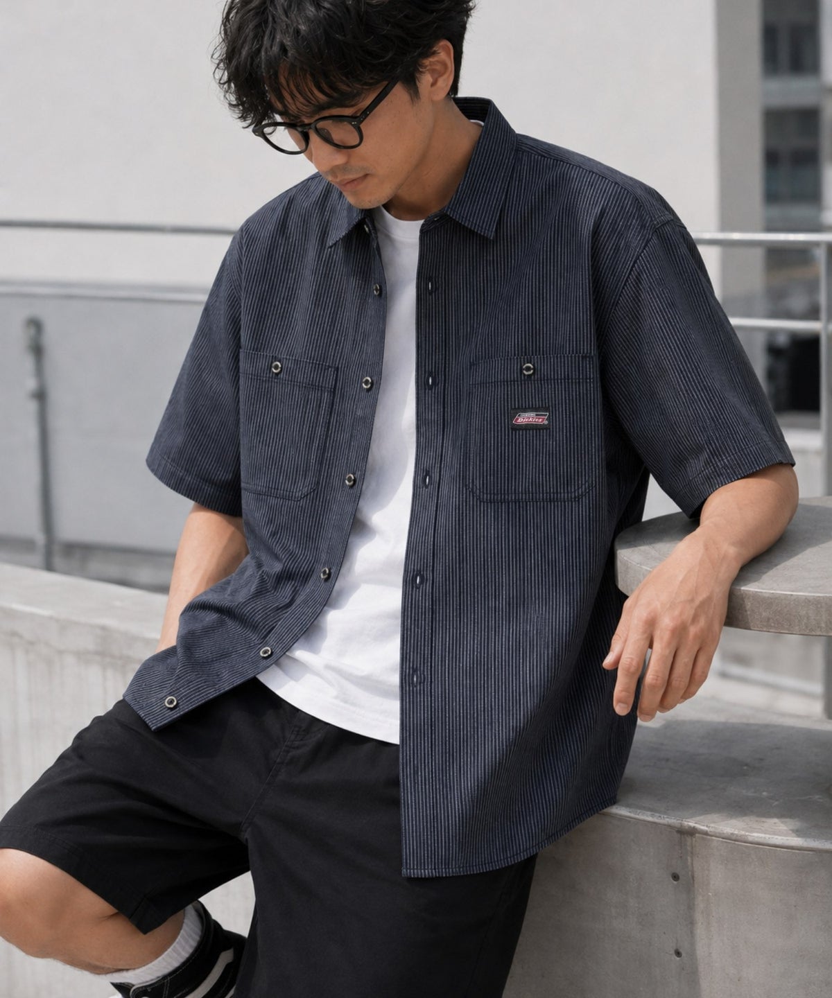 GENUINE Dickies ストライプワークシャツ メンズ