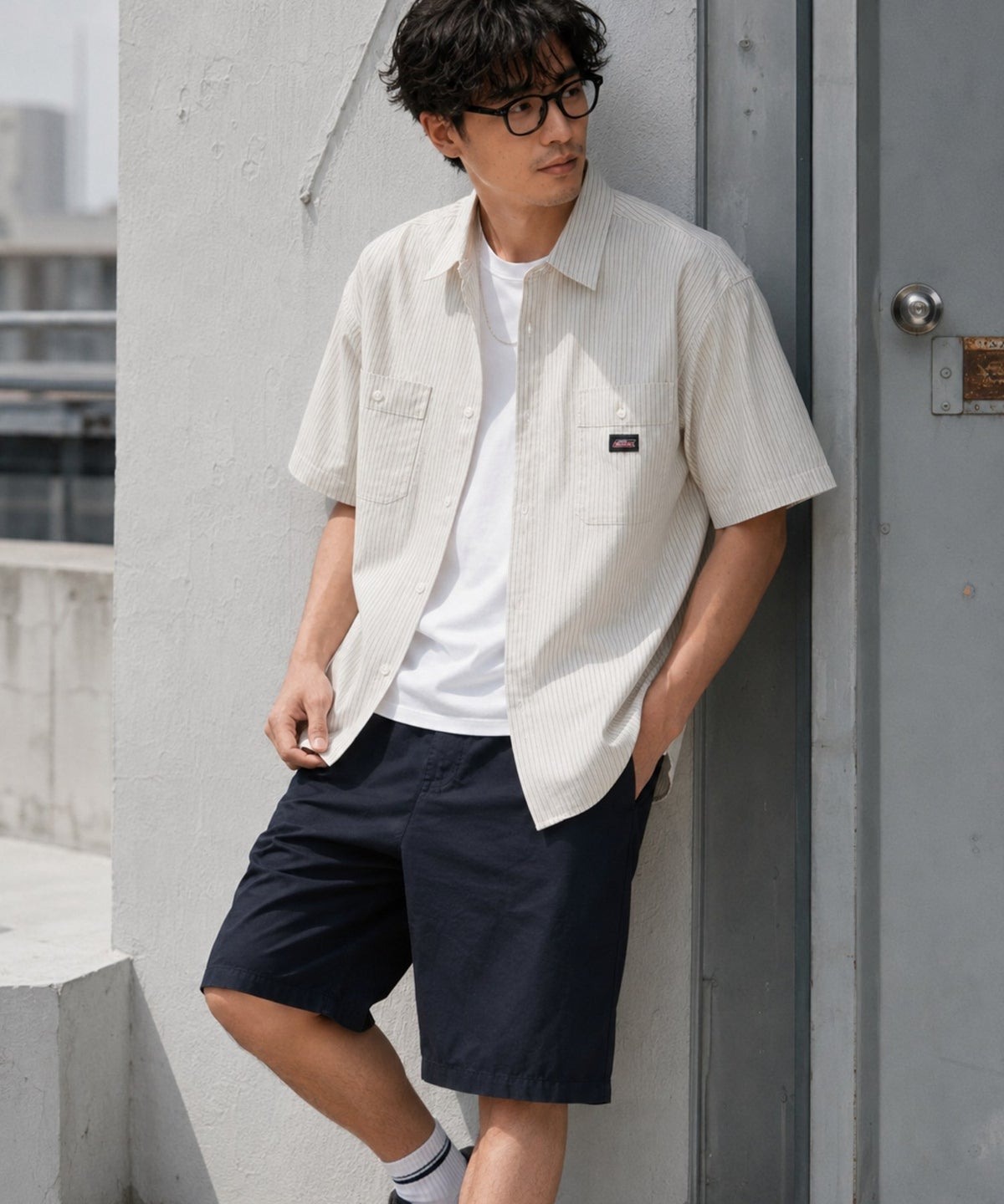GENUINE Dickies ストライプワークシャツ メンズ