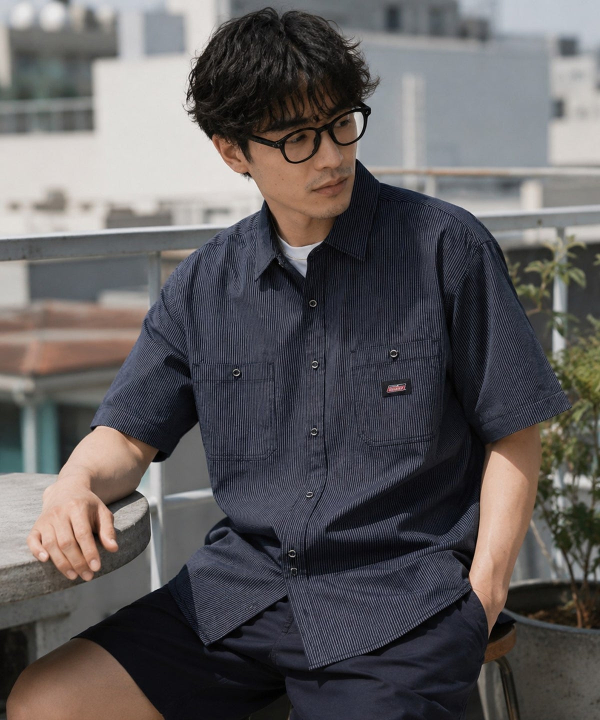 GENUINE Dickies ストライプワークシャツ メンズ
