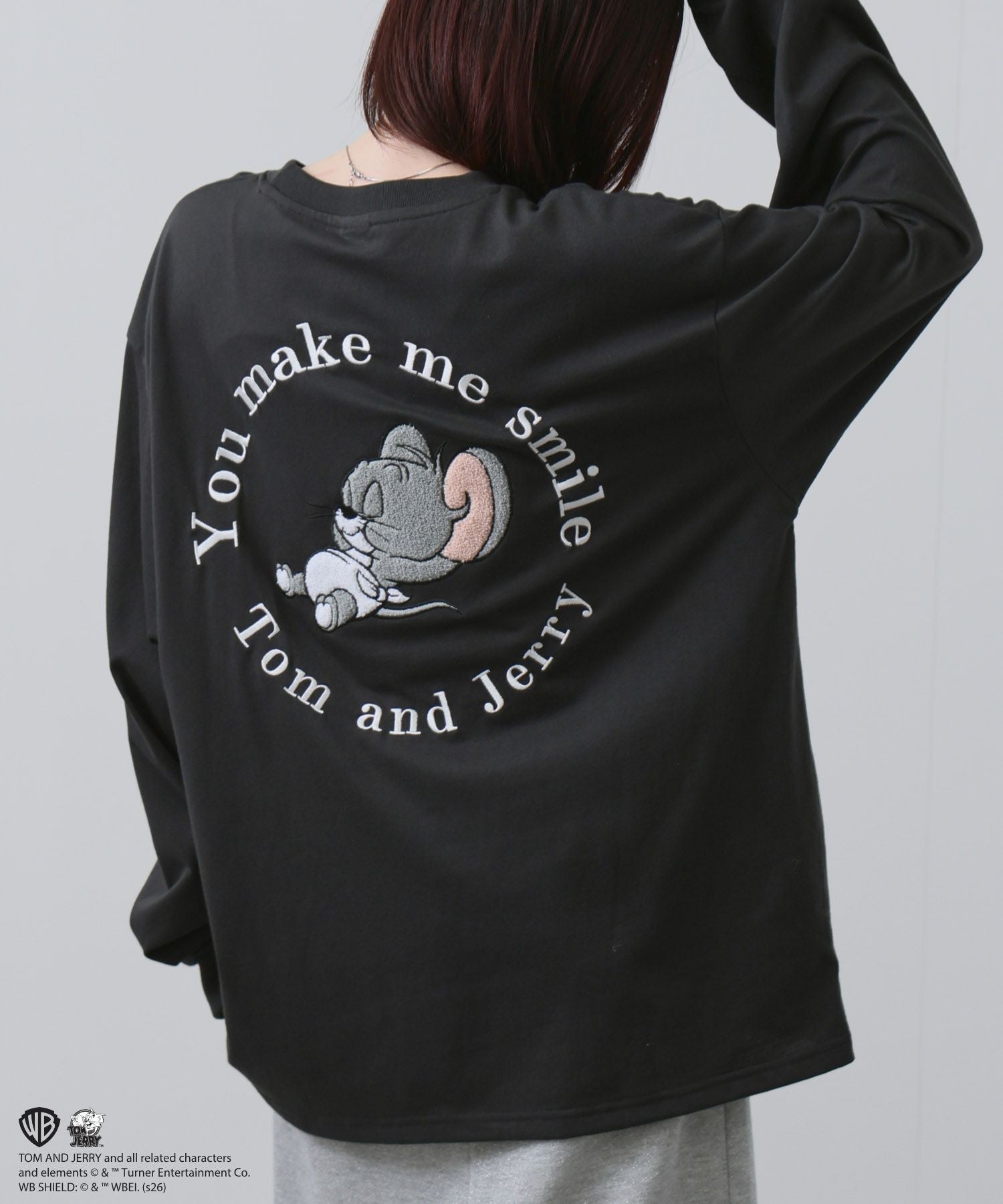 Tom and Jerry 刺繍長袖Tシャツ メンズ