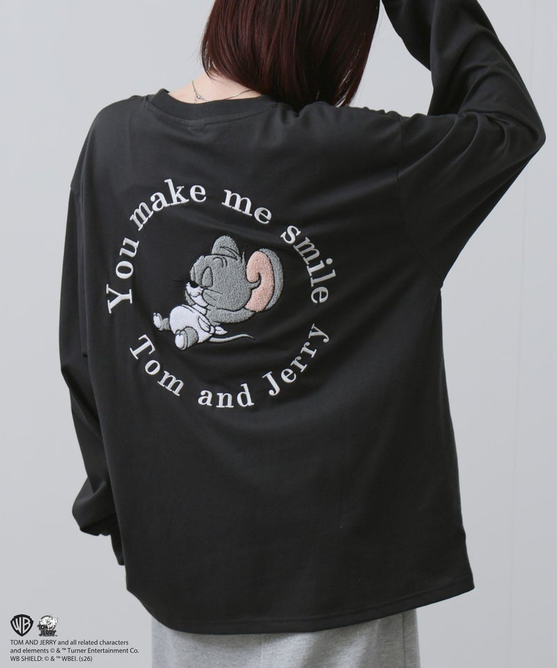 Tom and Jerry 刺繍長袖Tシャツ メンズ商品画像-2