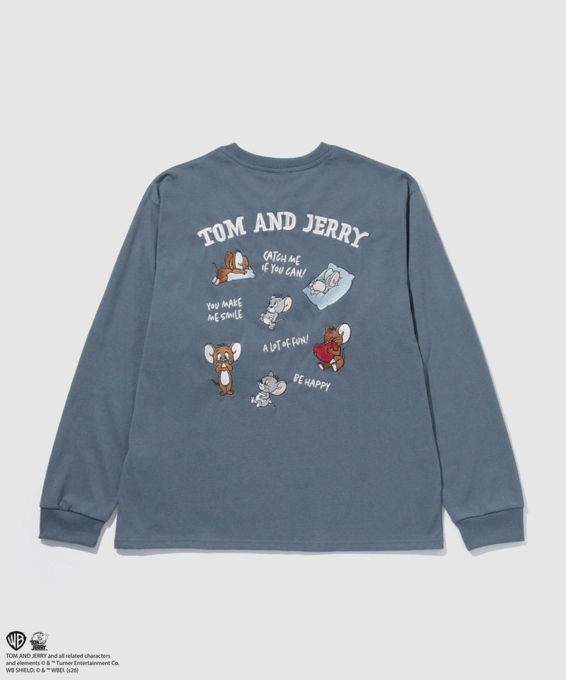 Tom and Jerry 刺繍長袖Tシャツ メンズ商品画像-3