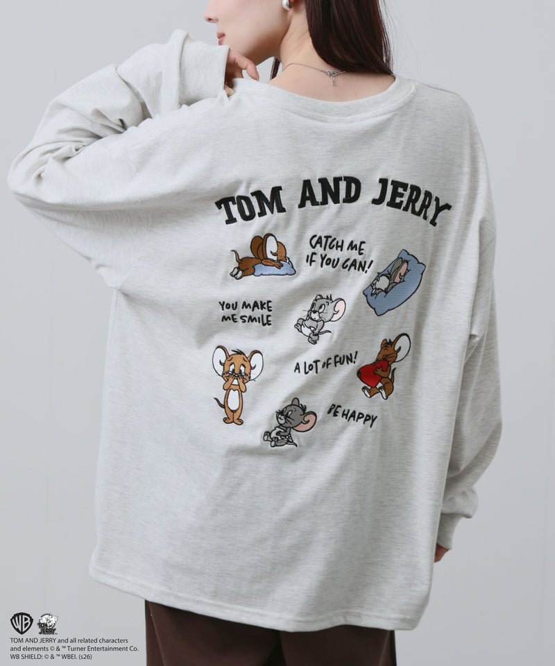 Tom and Jerry 刺繍長袖Tシャツ メンズ商品画像-4