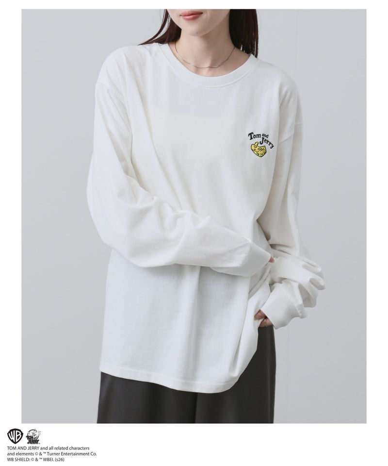 Tom and Jerry 刺繍長袖Tシャツ メンズ商品画像-6