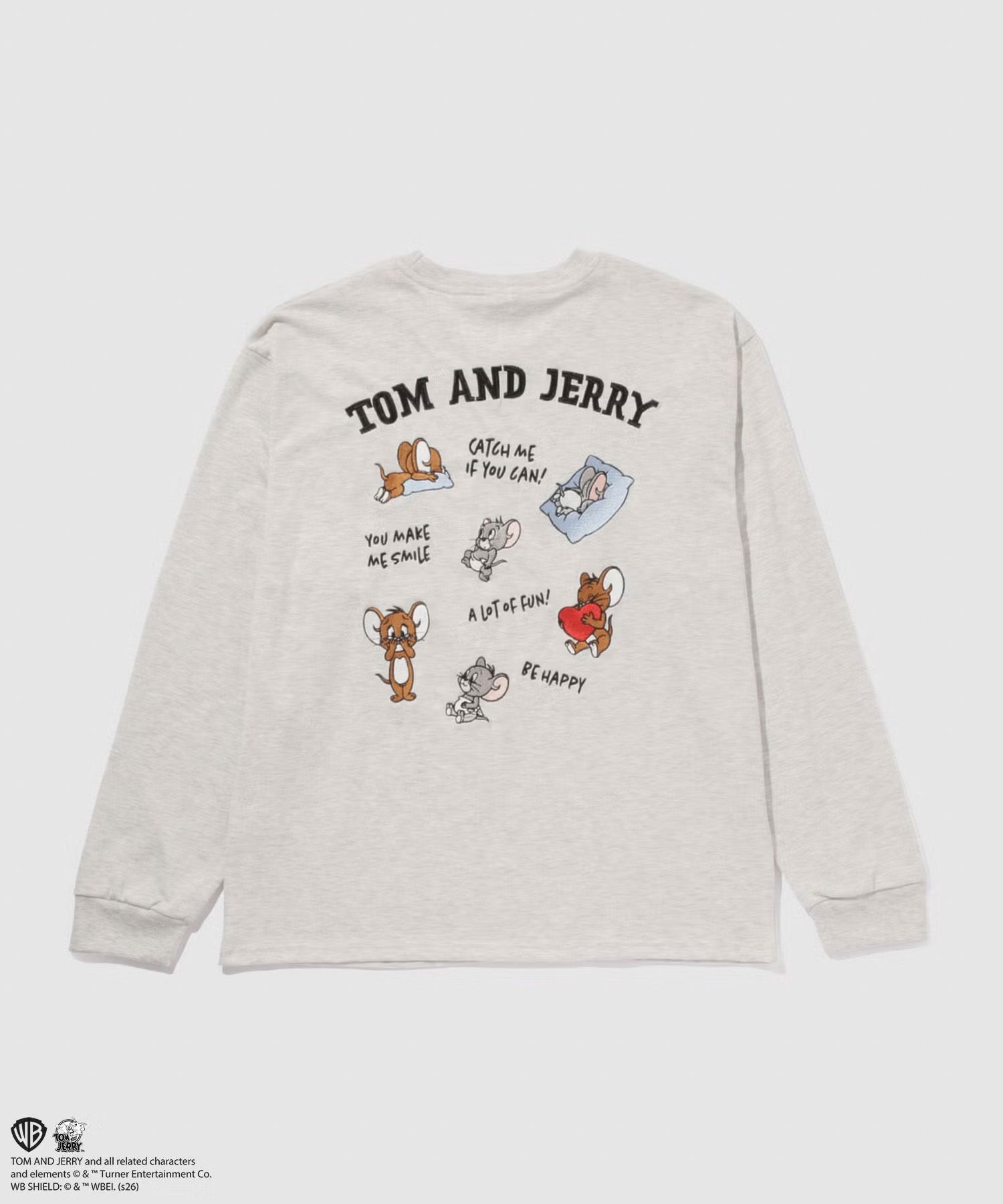 Tom and Jerry 刺繍長袖Tシャツ メンズ