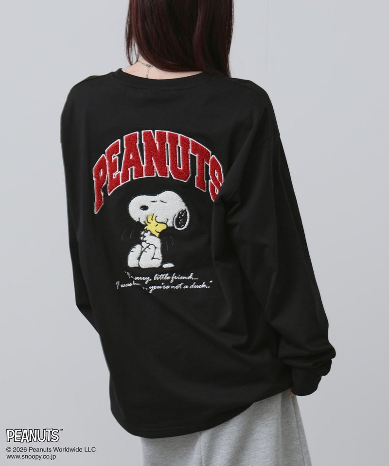 PEANUTS SNOOPY 刺繍長袖Tシャツ メンズ商品画像-1