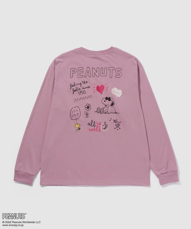 PEANUTS SNOOPY 刺繍長袖Tシャツ メンズ商品画像-2