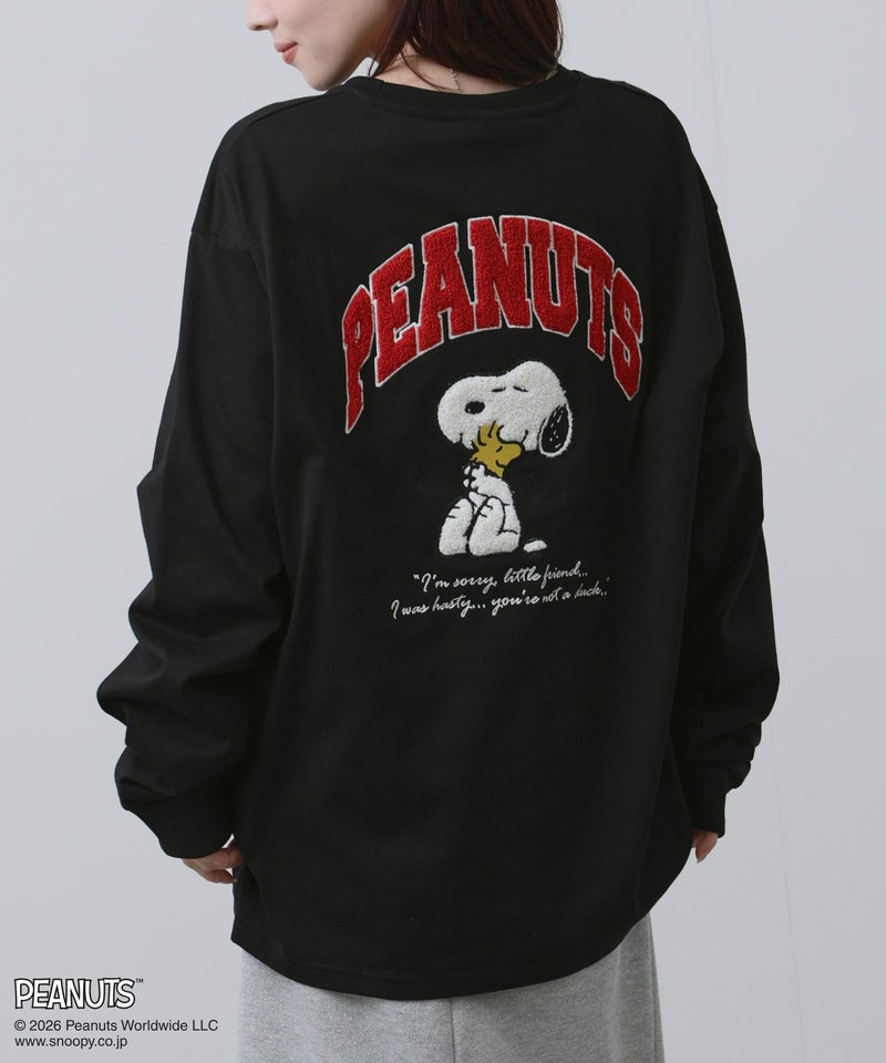 PEANUTS SNOOPY 刺繍長袖Tシャツ メンズ商品画像-5