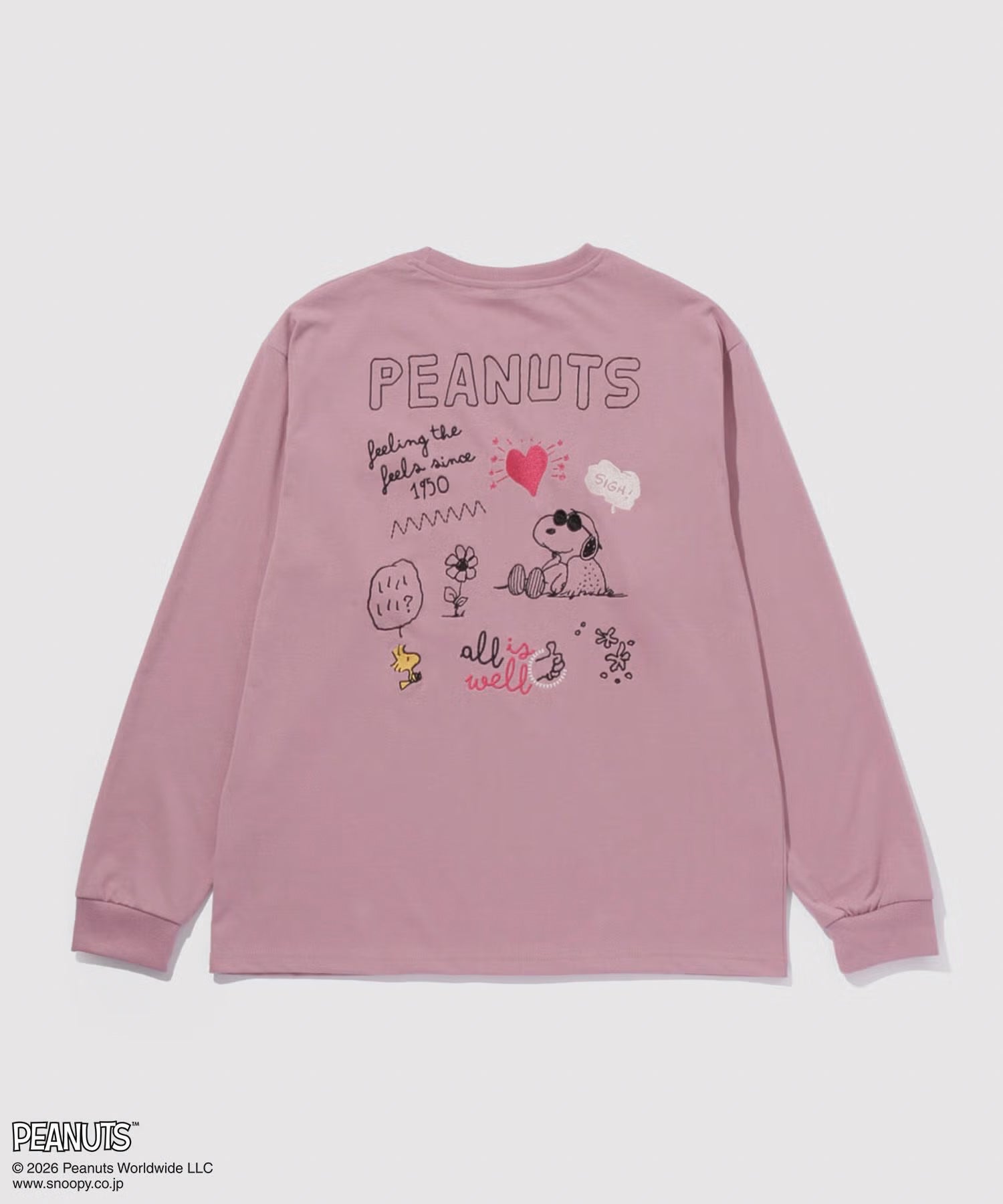 PEANUTS SNOOPY 刺繍長袖Tシャツ メンズ