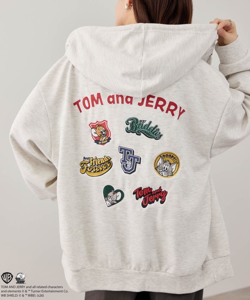 【別注デザイン】キャラクター刺繍ジップパーカー 【PEANUTS / BAYMAX / TOM & JERRY】商品画像-1