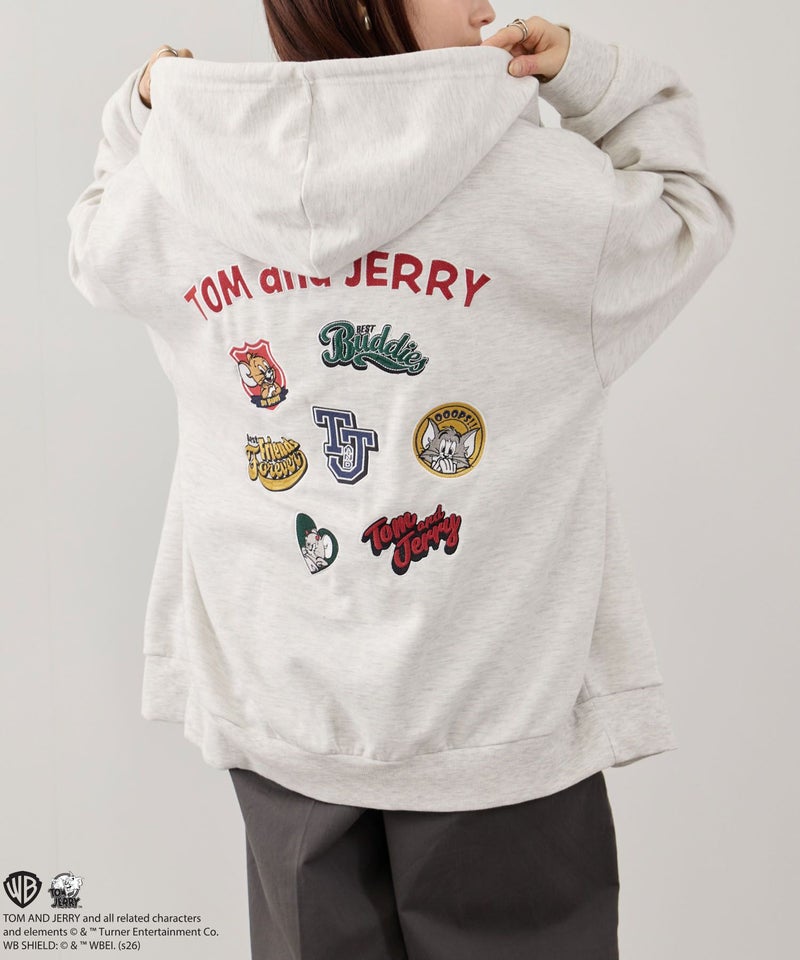 【別注デザイン】キャラクター刺繍ジップパーカー 【PEANUTS / BAYMAX / TOM & JERRY】商品画像-6