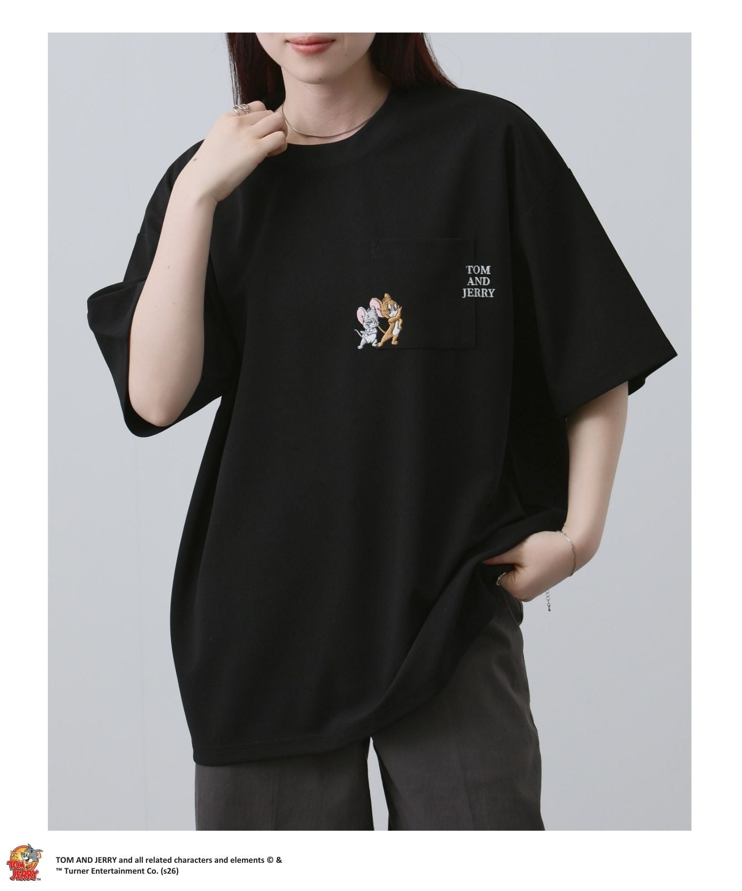 Tom and Jerry ポケット刺繍Tシャツ メンズ