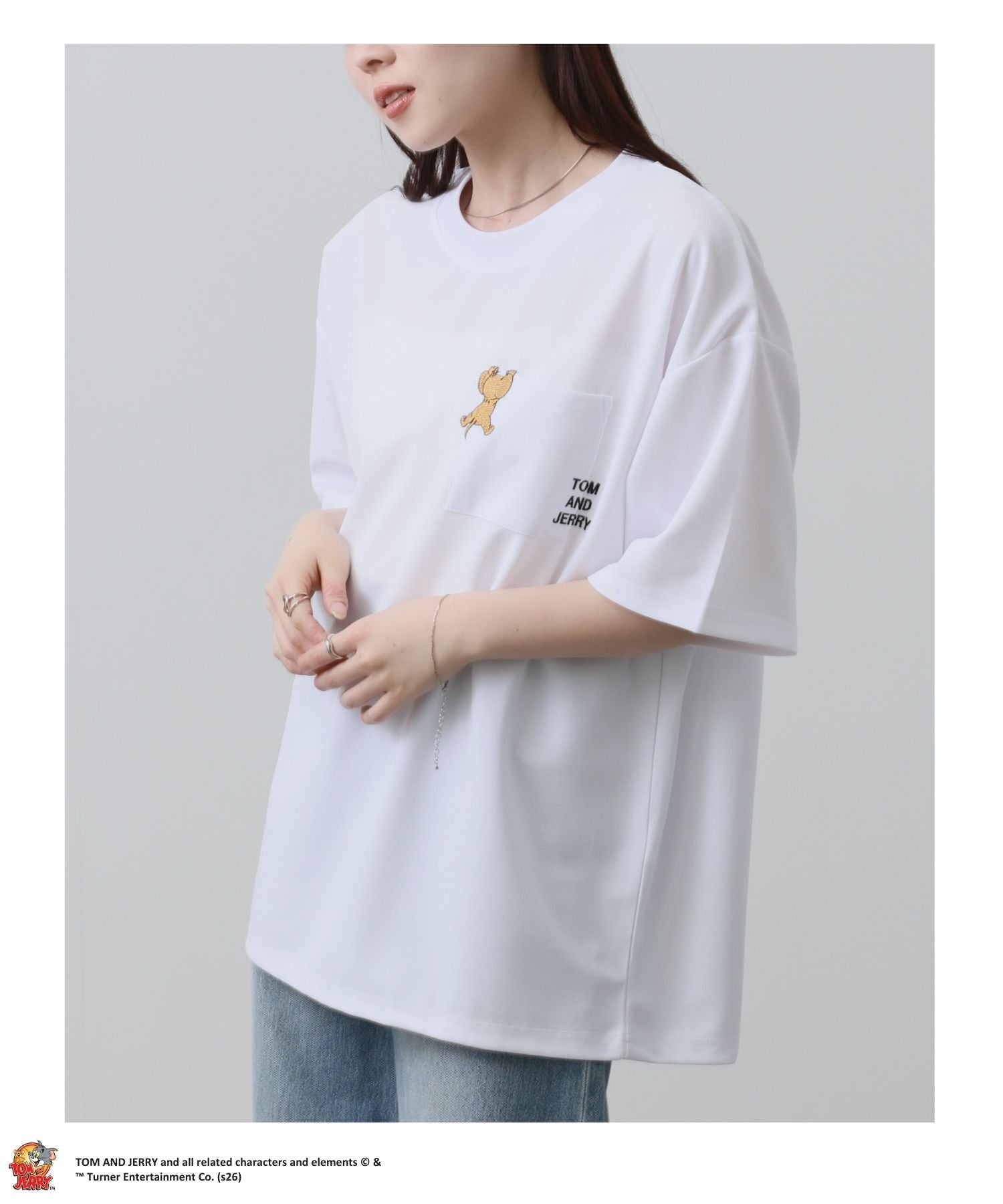 Tom and Jerry ポケット刺繍Tシャツ メンズ