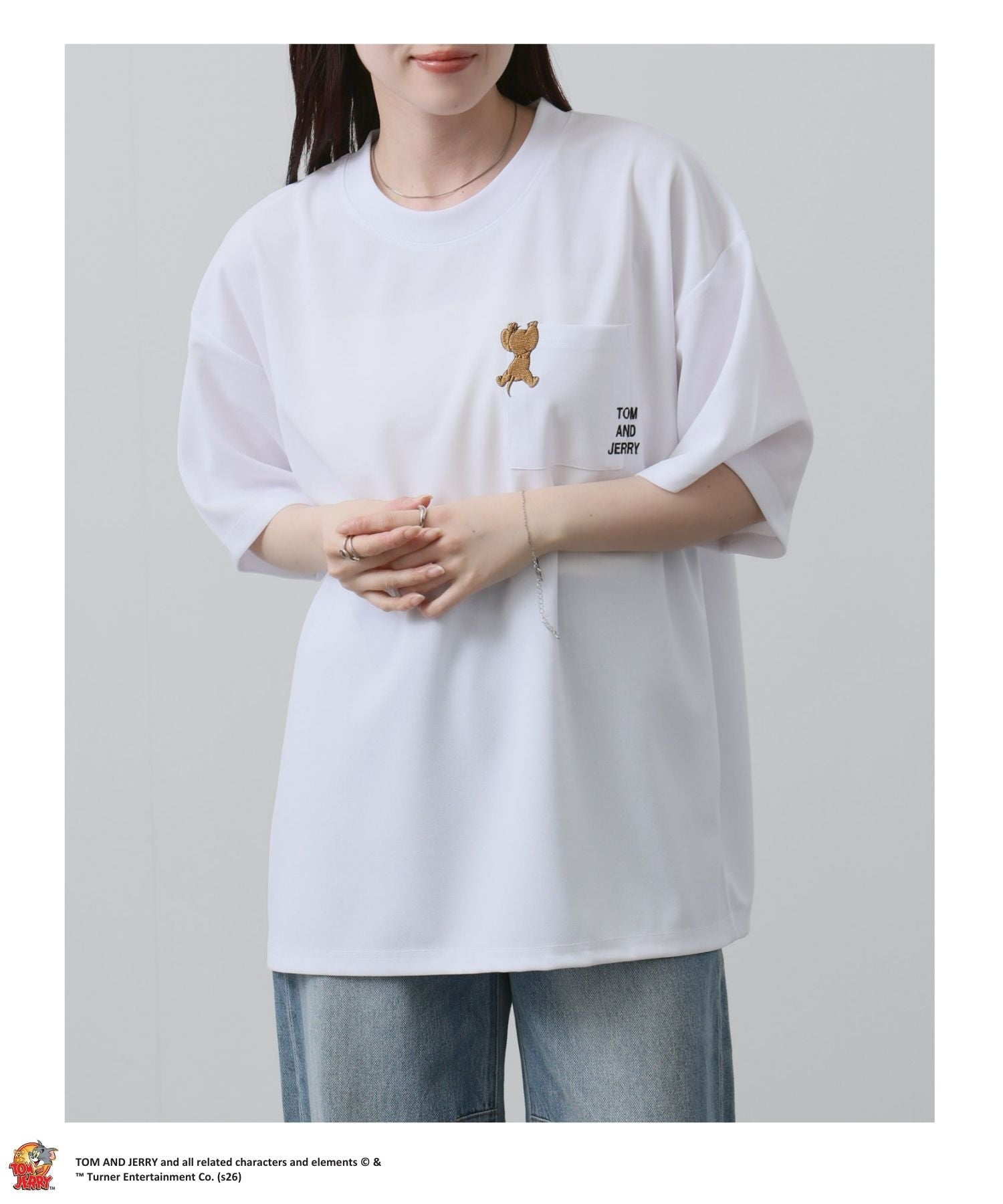 Tom and Jerry ポケット刺繍Tシャツ メンズ