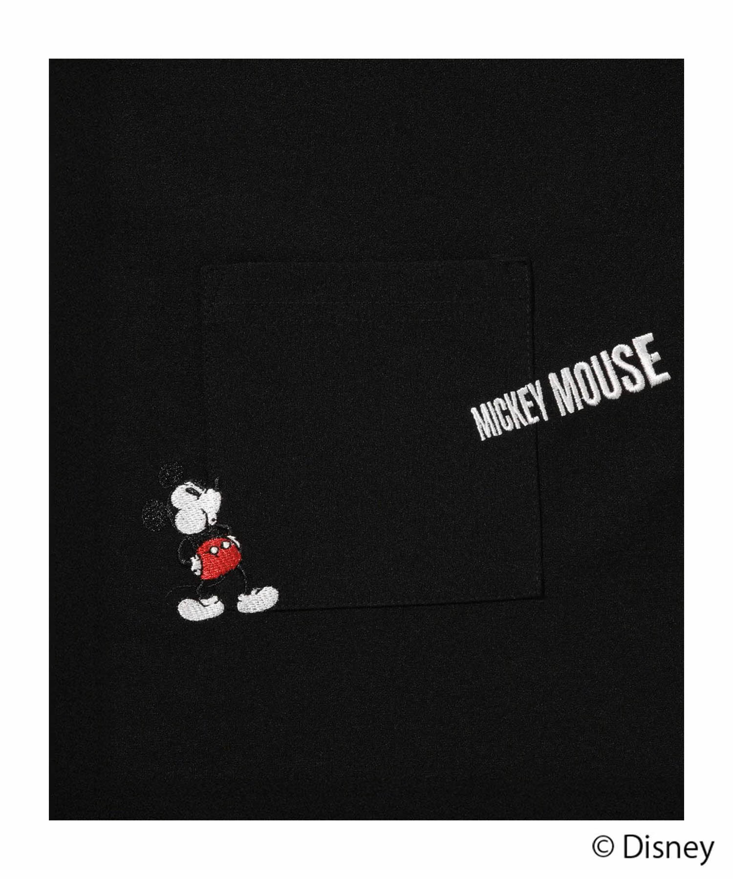 Disney 『ミッキーマウス』 / ポケット刺繍Tシャツ メンズ