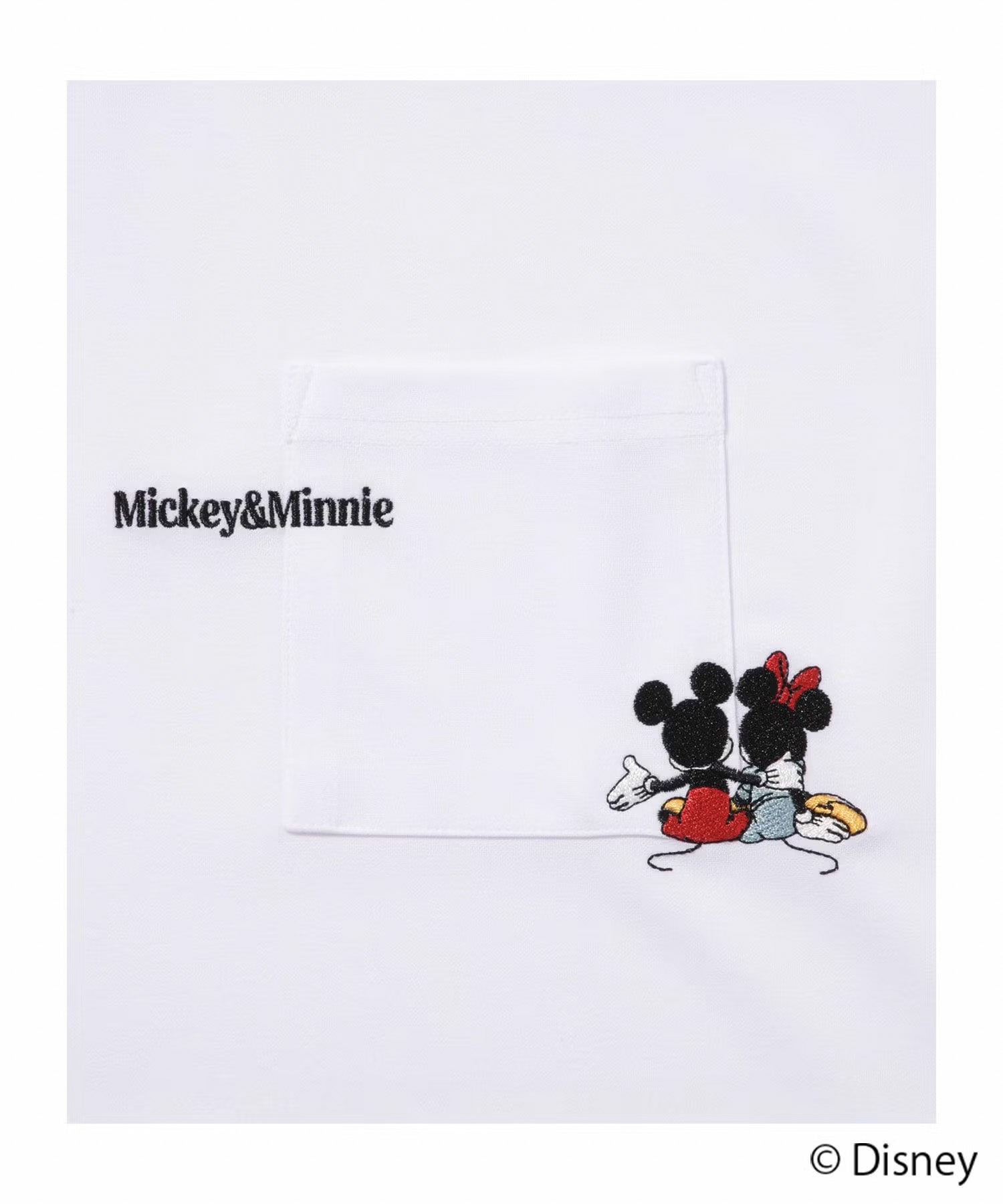 Disney 『ミッキーマウス』 / ポケット刺繍Tシャツ メンズ