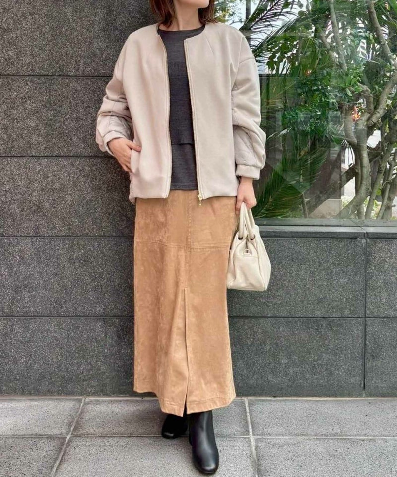 [期間限定価格]le.coeur blanc  ダンボール×キルトノーカラーコクーンブルゾン レディース商品画像-1