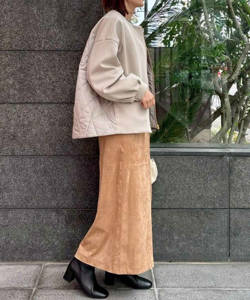 [期間限定価格]le.coeur blanc  ダンボール×キルトノーカラーコクーンブルゾン レディース商品画像-3