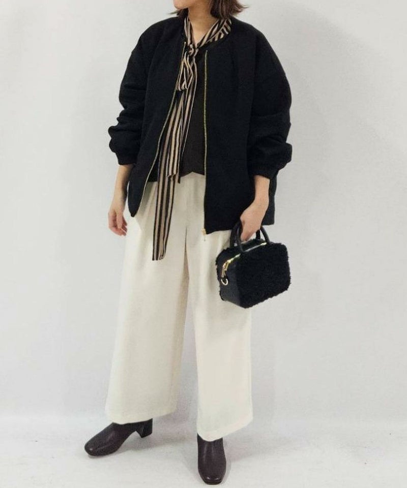 [期間限定価格]le.coeur blanc  ダンボール×キルトノーカラーコクーンブルゾン レディース商品画像-6