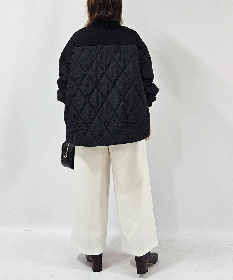 [期間限定価格]le.coeur blanc  ダンボール×キルトノーカラーコクーンブルゾン レディース商品画像-8