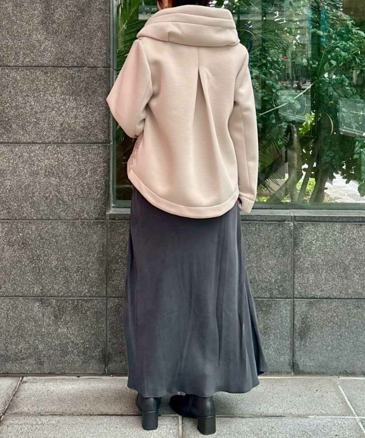 le.coeur blanc カットボンディング×スムースタフタショートブルゾン レディース