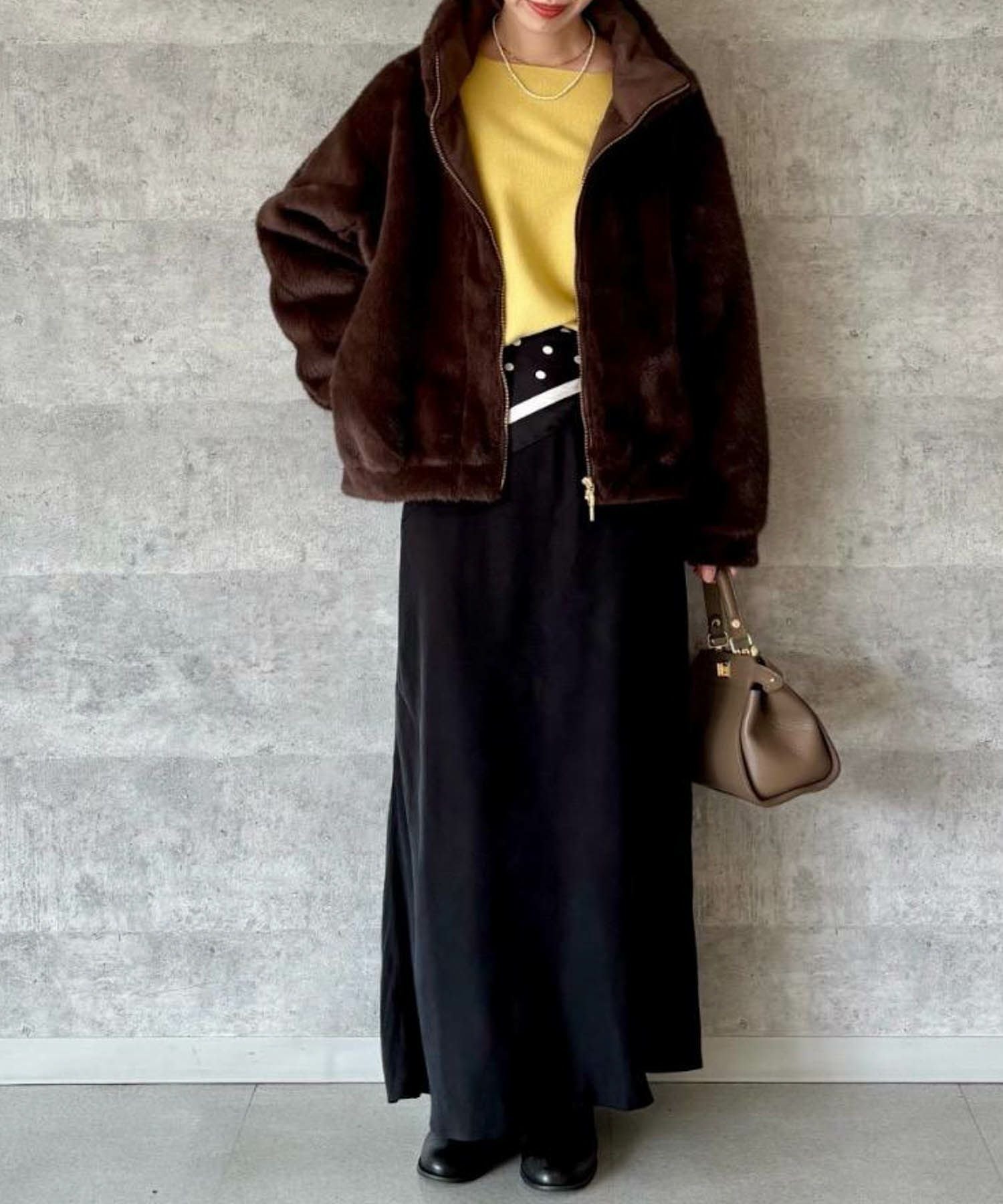 le.coeur blanc ミンクタッチスタンドカラーファーブルゾン レディース