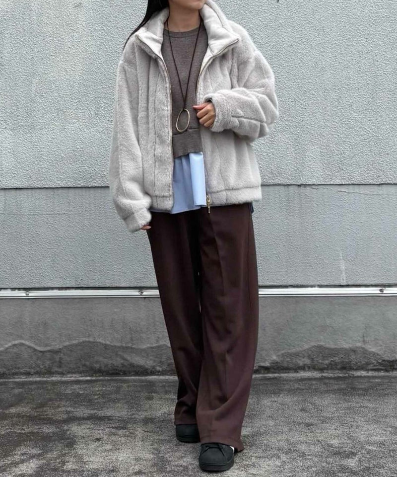 [期間限定価格]le.coeur blanc  ミンクタッチスタンドカラーファーブルゾン レディース商品画像-2