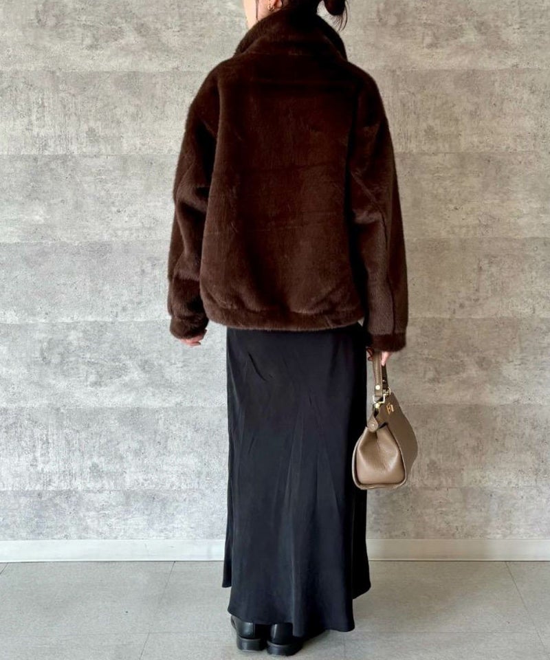 [期間限定価格]le.coeur blanc  ミンクタッチスタンドカラーファーブルゾン レディース商品画像-5