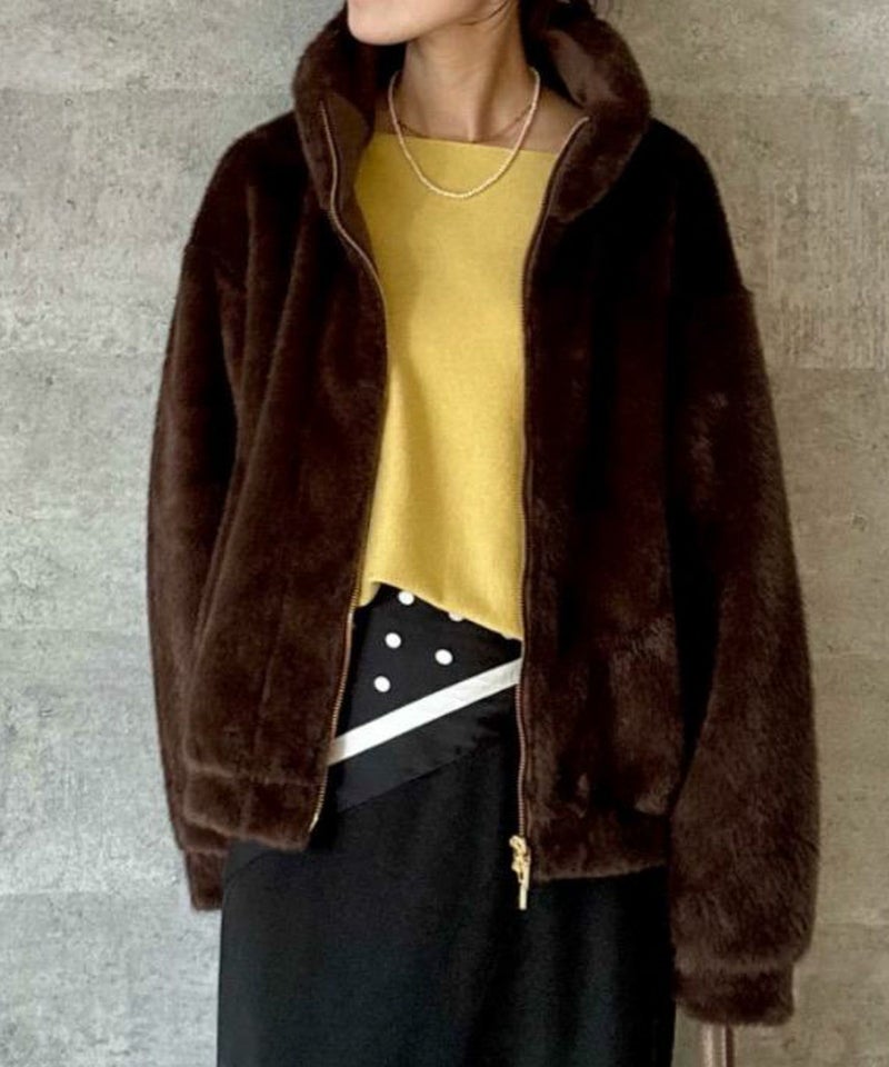 [期間限定価格]le.coeur blanc  ミンクタッチスタンドカラーファーブルゾン レディース商品画像-6